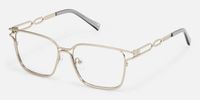 Frenzy - Rectangle Silver Eyeglasses | Vooglam Front View