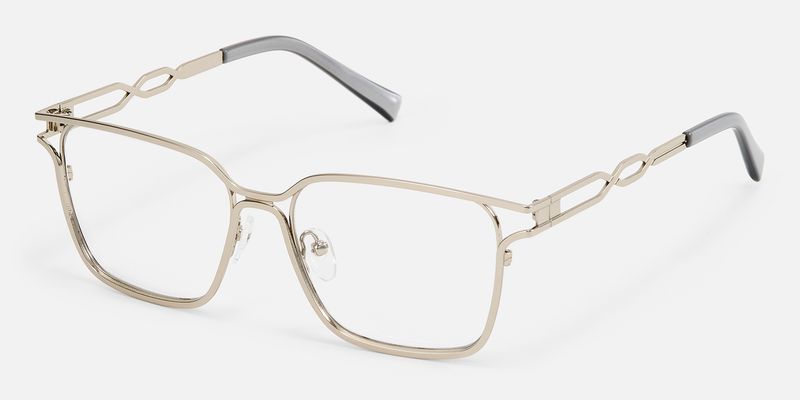 Frenzy - Rectangle Silver Eyeglasses