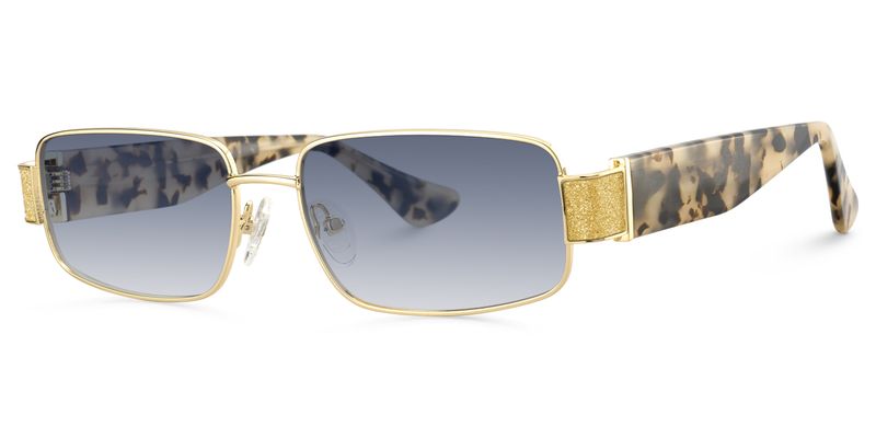 Alexandra - Rectangle Gold Sunglasses