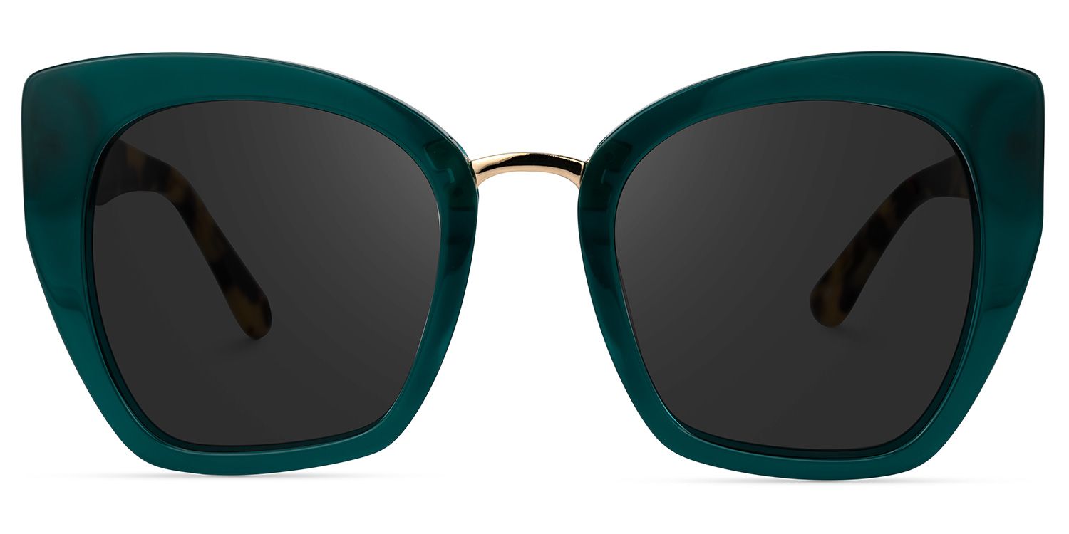 Dandelion - Cat Eye Green Sunglasses | Vooglam Angle View