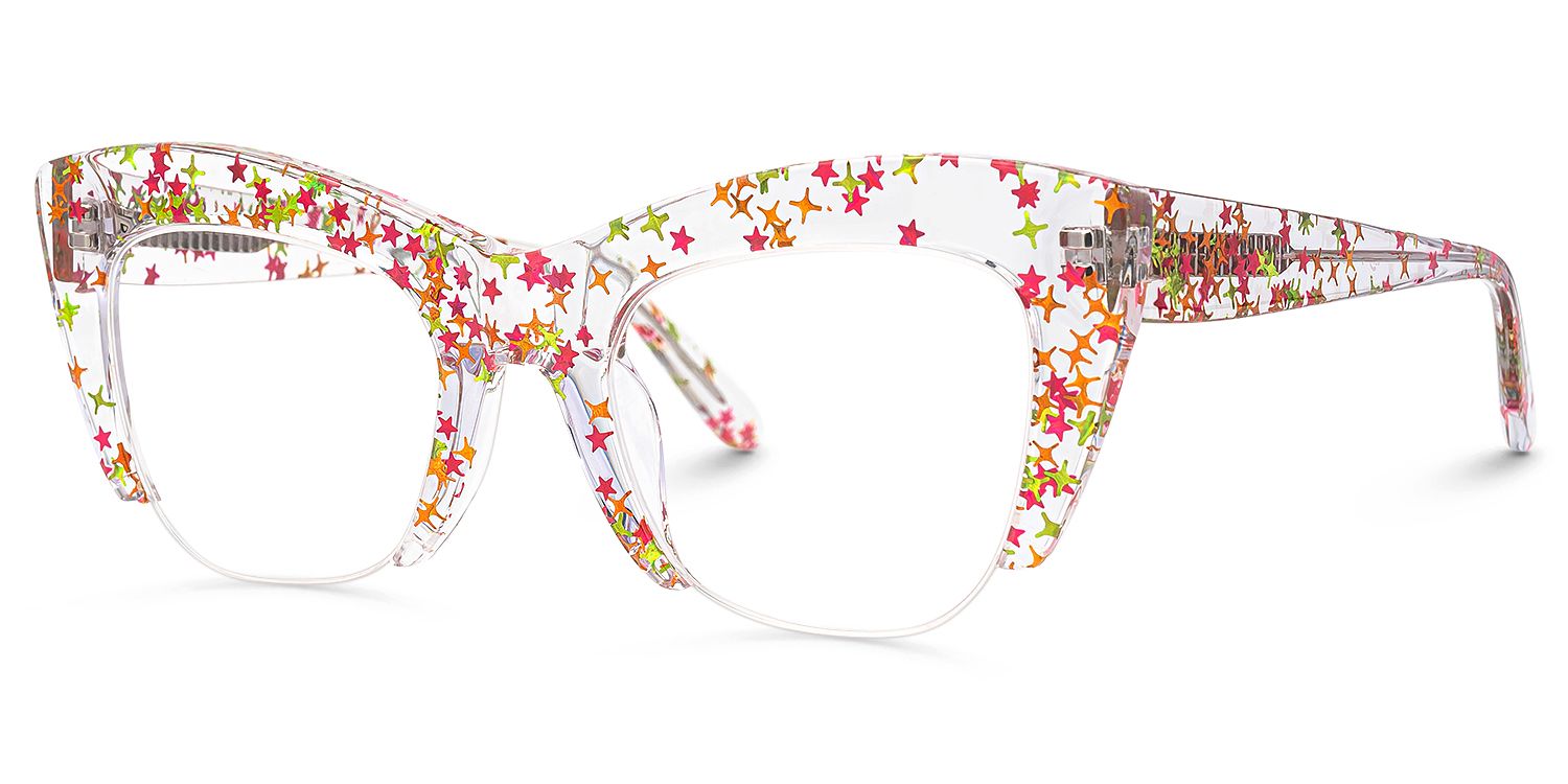 Algernon - Cat Eye Multicolor Eyeglasses by Vooglam - Front View
