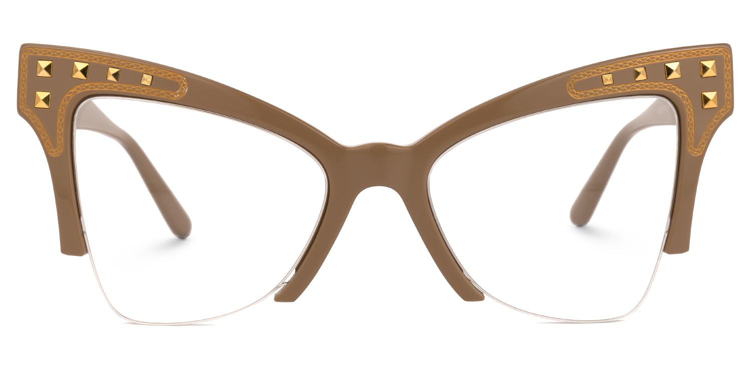 Afolabi - Cat Eye Brown Eyeglasses | Vooglam Angle View