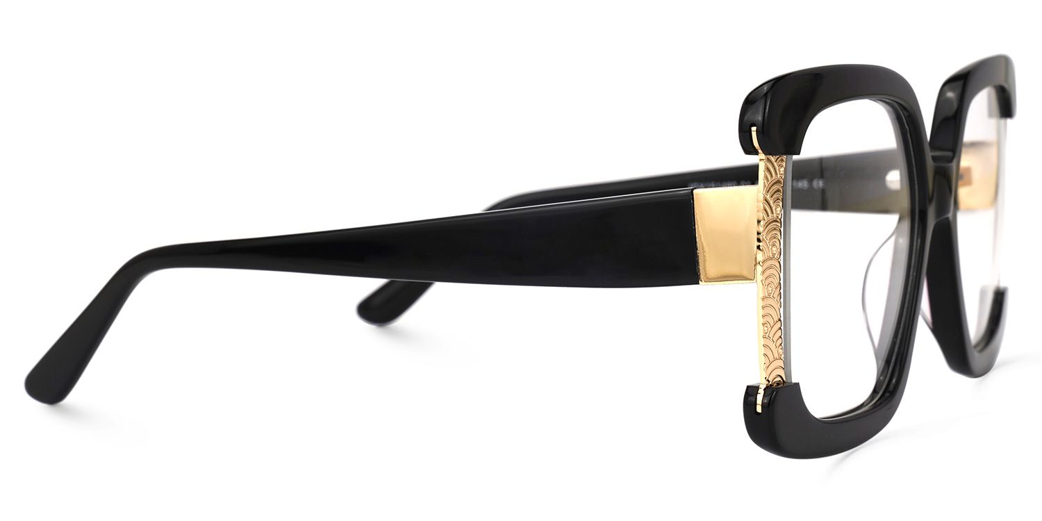Adelphie - Square Black Eyeglasses | Vooglam 4