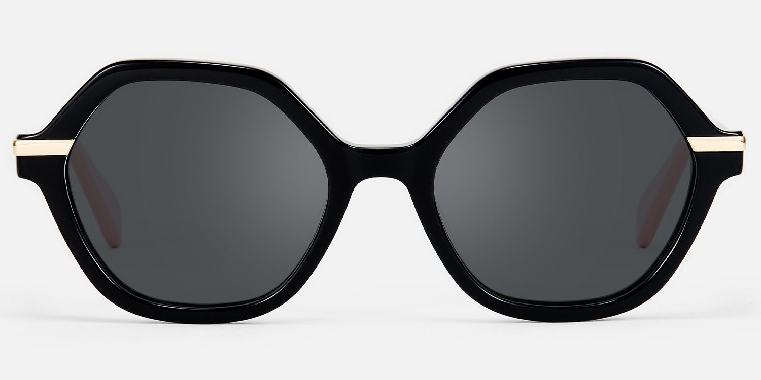 Lux - Geometric Black Sunglasses | Vooglam Angle View