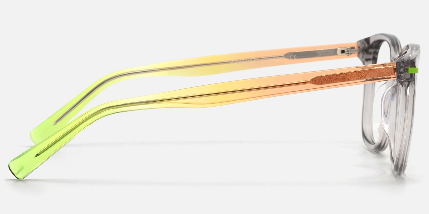 Holo - Square Silver Eyeglasses | Vooglam Side View