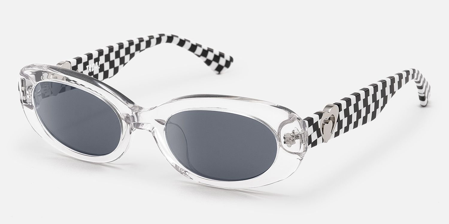 TADA - Oval Crystal Sunglasses | Vooglam Front View