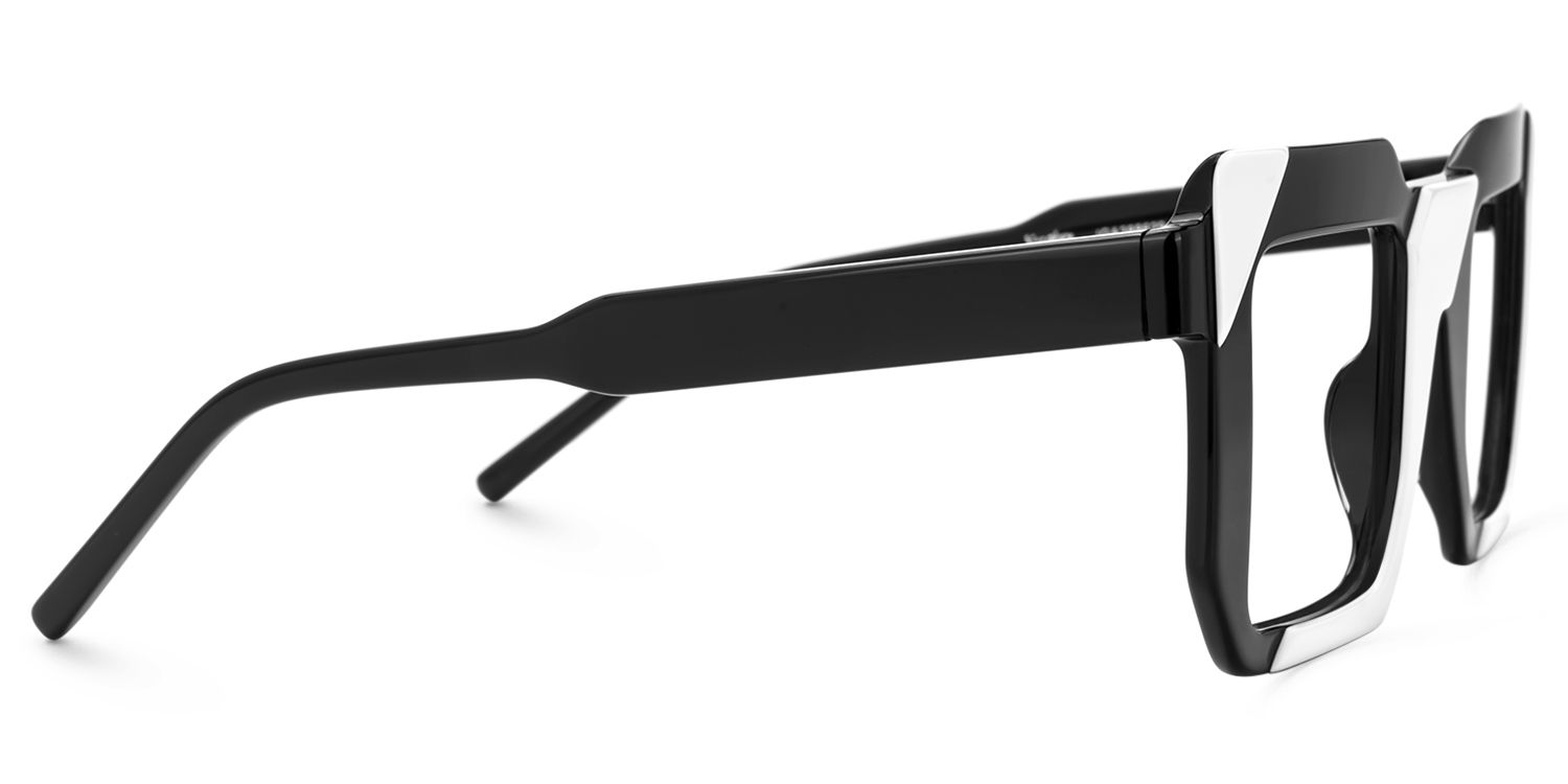 Madhav - Square Black/White Eyeglasses | Vooglam 4