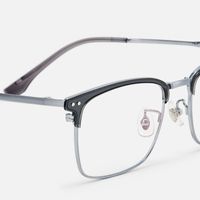 Dial - Browline Grey Eyeglasses | Vooglam Design Details