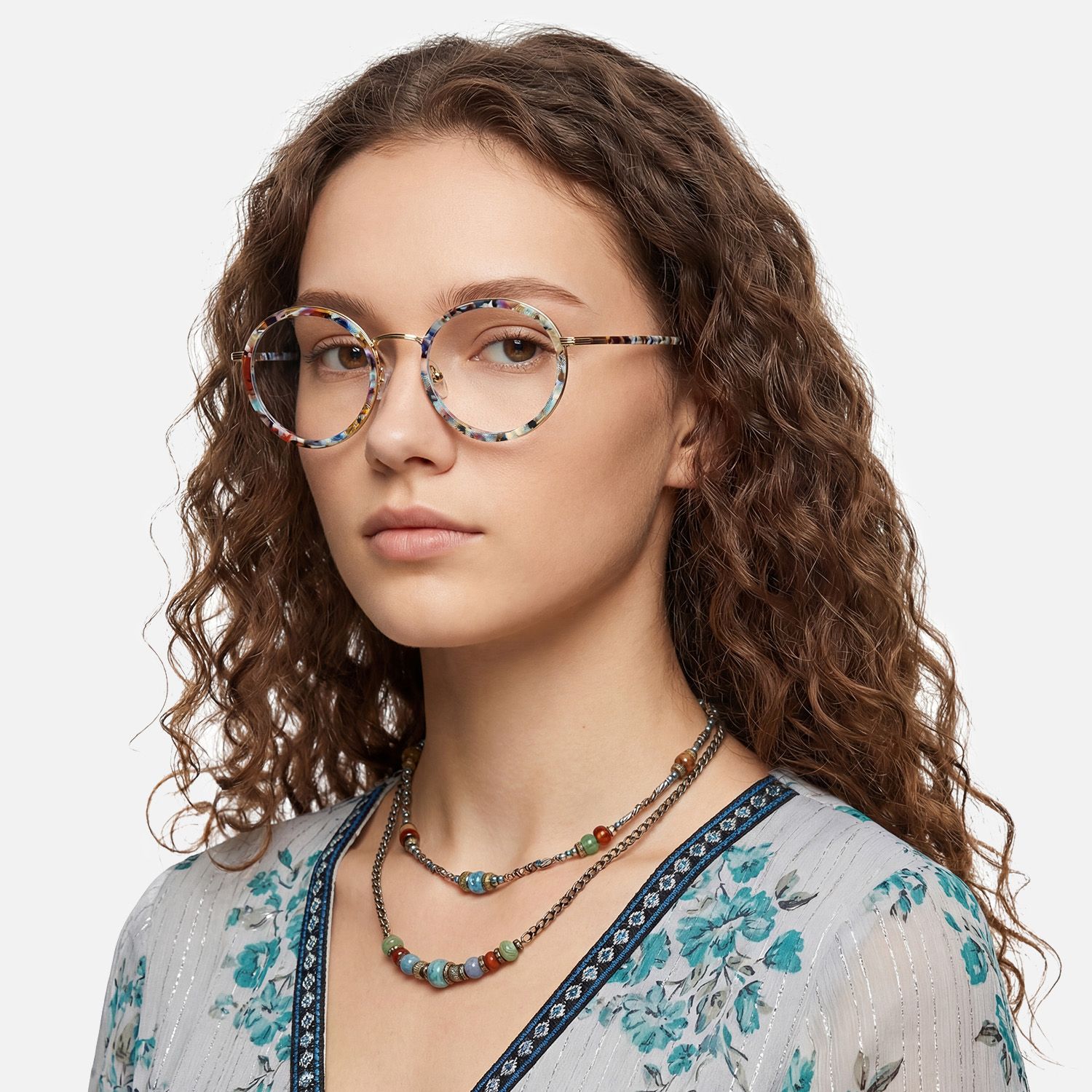 Explore the design story of Alma - Round Blue Eyeglasses | Vooglam