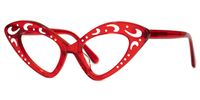 Keyshawn - Cat Eye Red Eyeglasses | Vooglam Front View