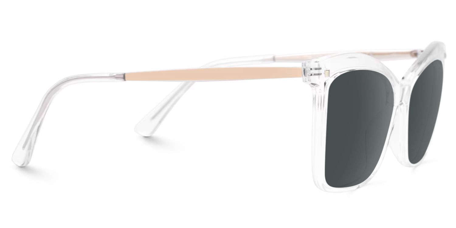 Libby Crystal Clear Distinctive Full-Frame Sunglasses by Vooglam - Product View 4