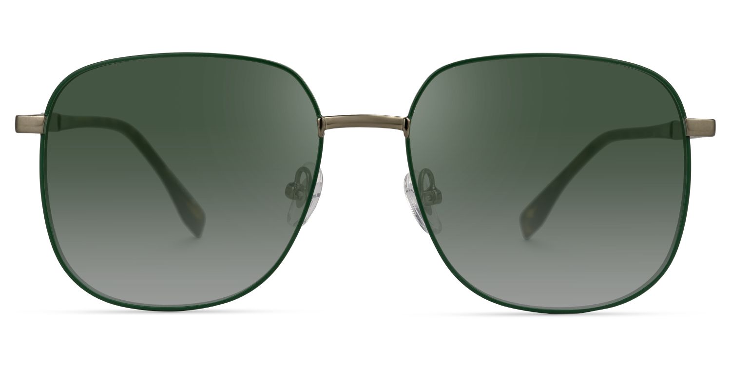 Eiichi - Square Green Sunglasses | Vooglam Angle View