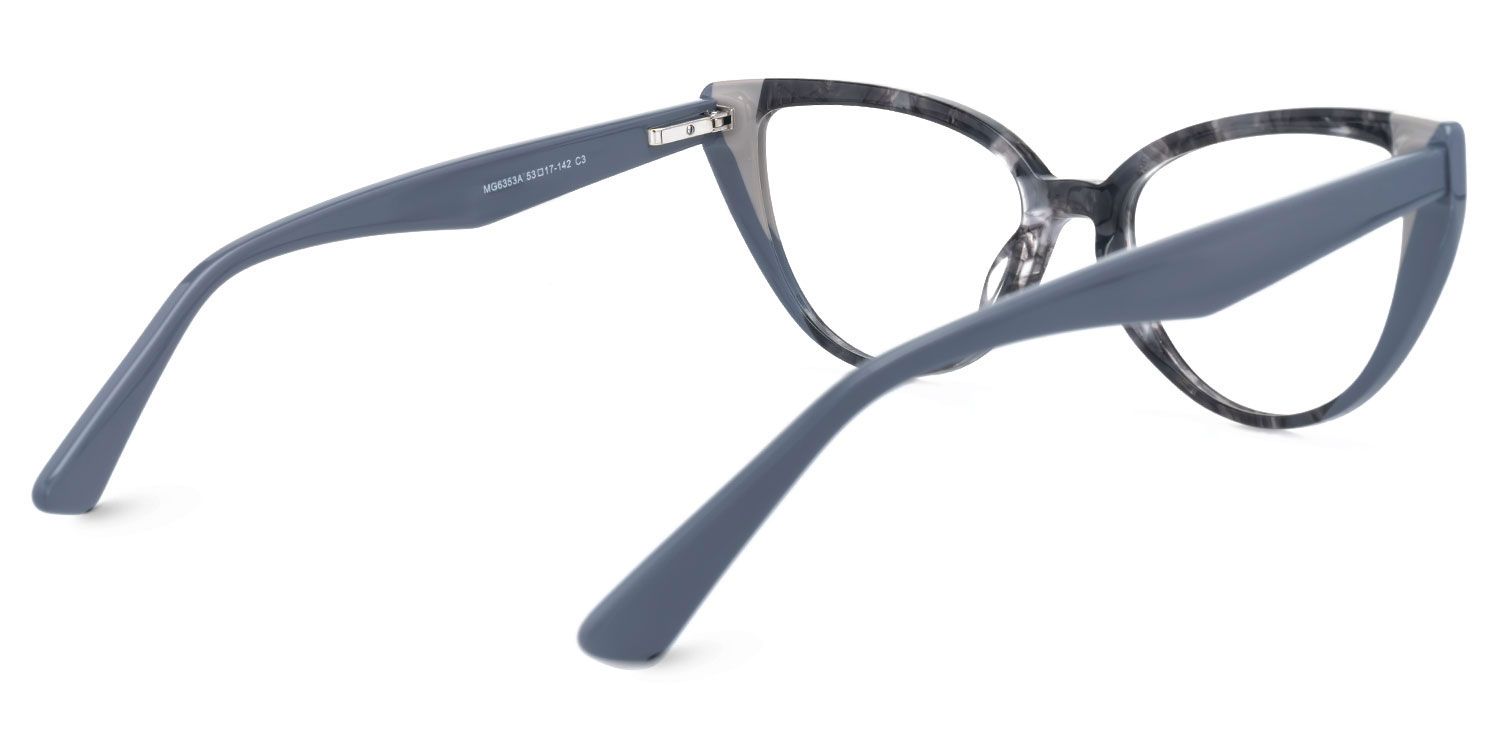 Demarion - Cat Eye Grey Eyeglasses | Vooglam Side View