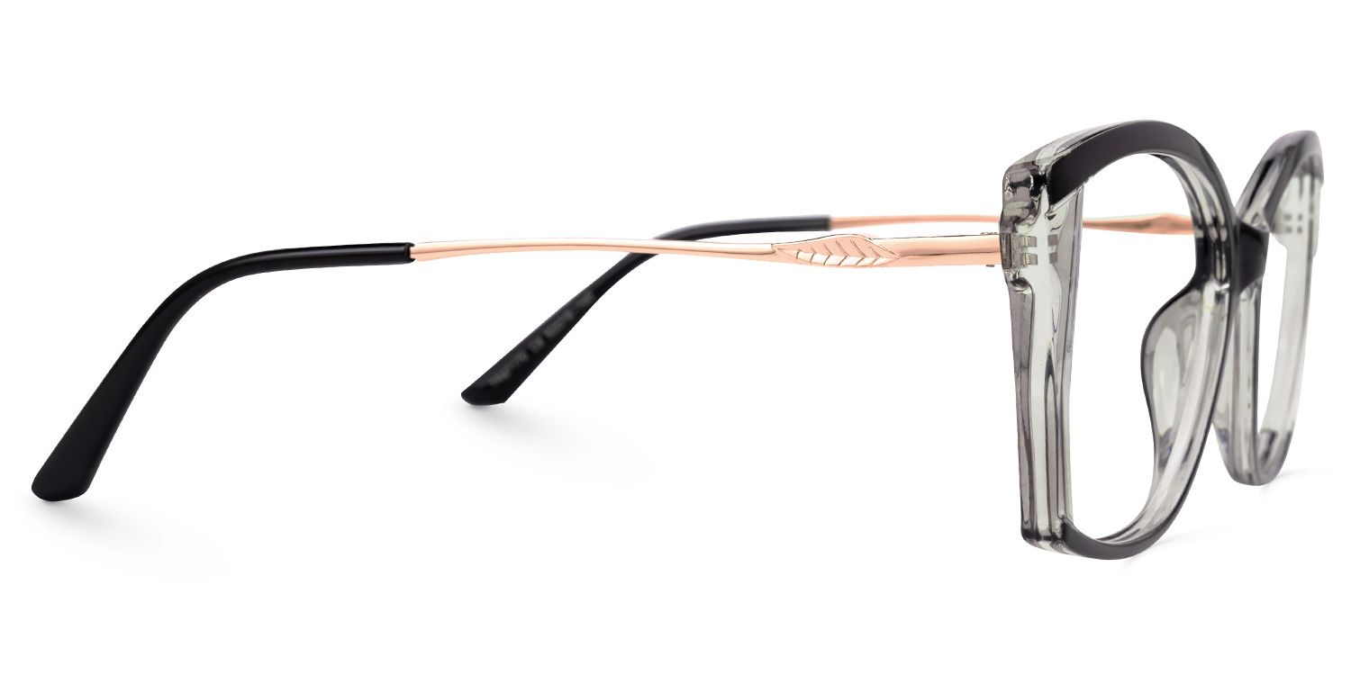 Edzia - Geometric Black Eyeglasses | Vooglam 4