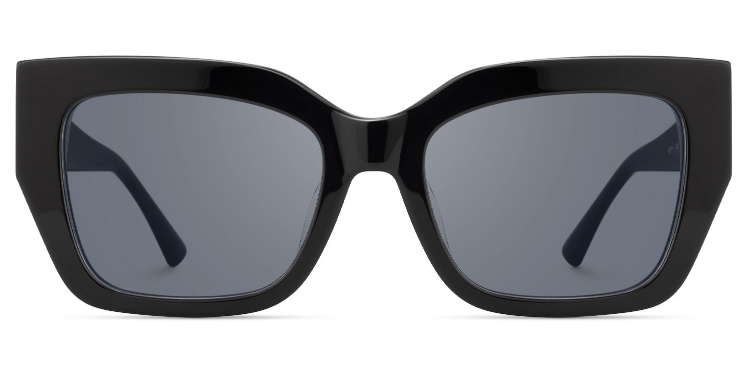Sable - Square Black Sunglasses | Vooglam Angle View