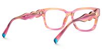 Daphne - Rectangle Orange Eyeglasses | Vooglam Side View