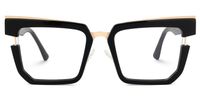 Ellette - Rectangle Black Eyeglasses | Vooglam Angle View