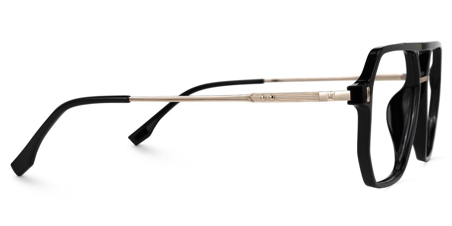 Ebenezer - Aviator Black Eyeglasses | Vooglam 4