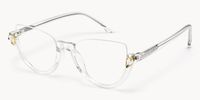 Sylvia Crystal Clear Semi-Rimless Cat Eye Glasses for Women Front View
