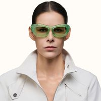 The Geologist - Geometric Green Sunglasses | Vooglam On Model 1