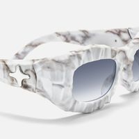 The Geologist - Geometric White Sunglasses | Vooglam Design Details