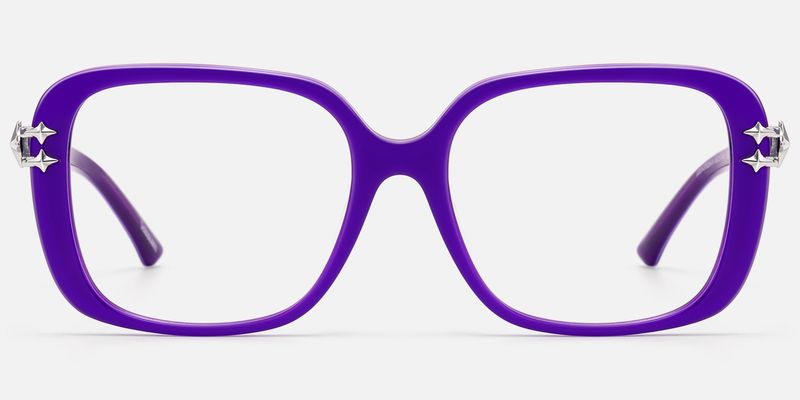 Nova - Blue Violet Star Deco Double Wire Glasses by Vooglam