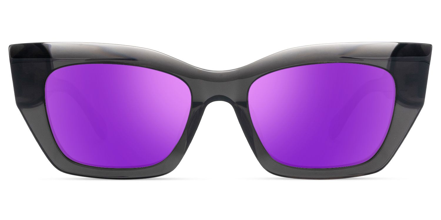 Frame Size of Velora - Transparent Grey Mirror Sunglasses | Vooglam