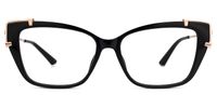 Deepak - Rectangle Black Eyeglasses | Vooglam Angle View