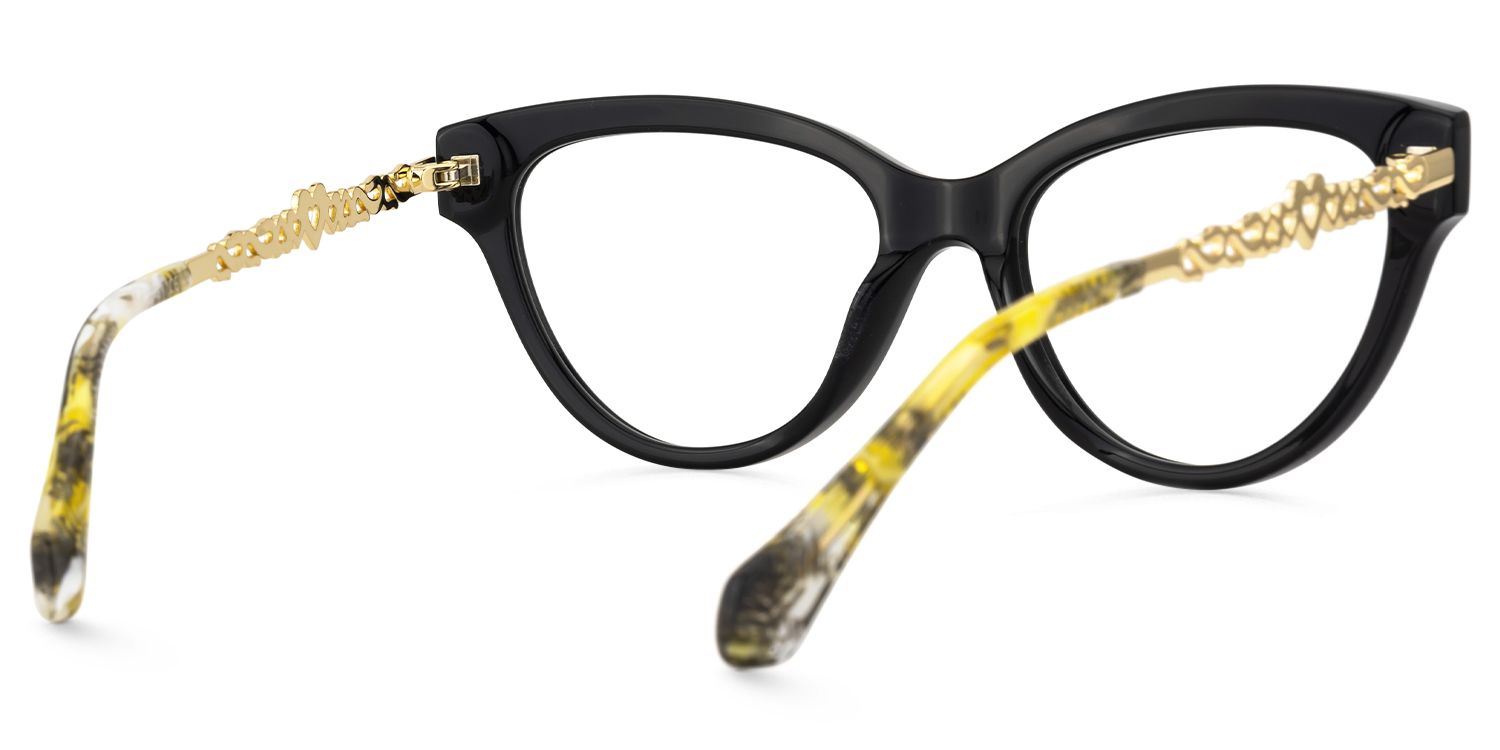 Rhapsody - Butterfly Black Eyeglasses | Vooglam Side View