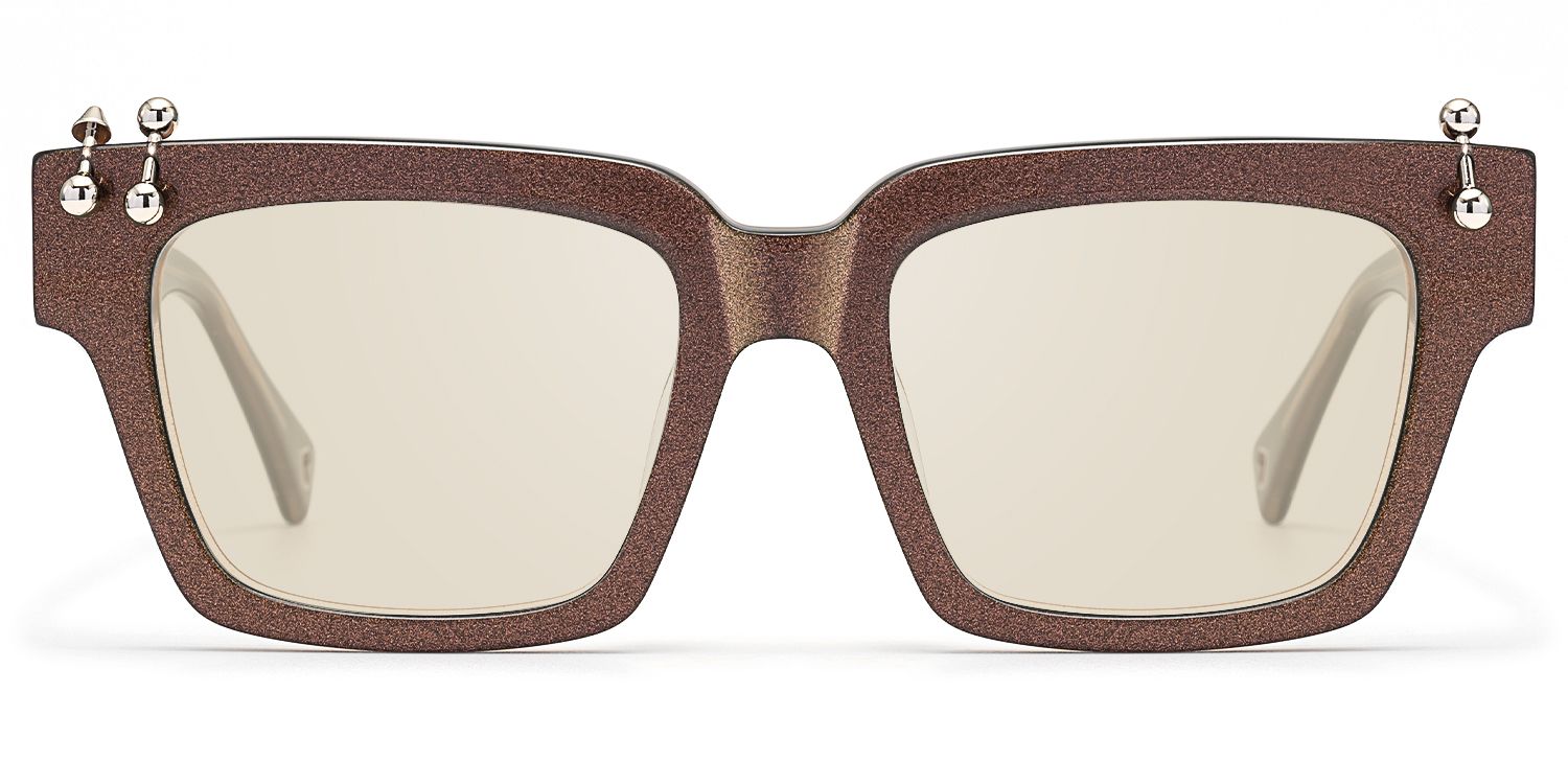 Frame Size of PIERCE - Piercing Pearlescent Brown Sunglasses | Vooglam