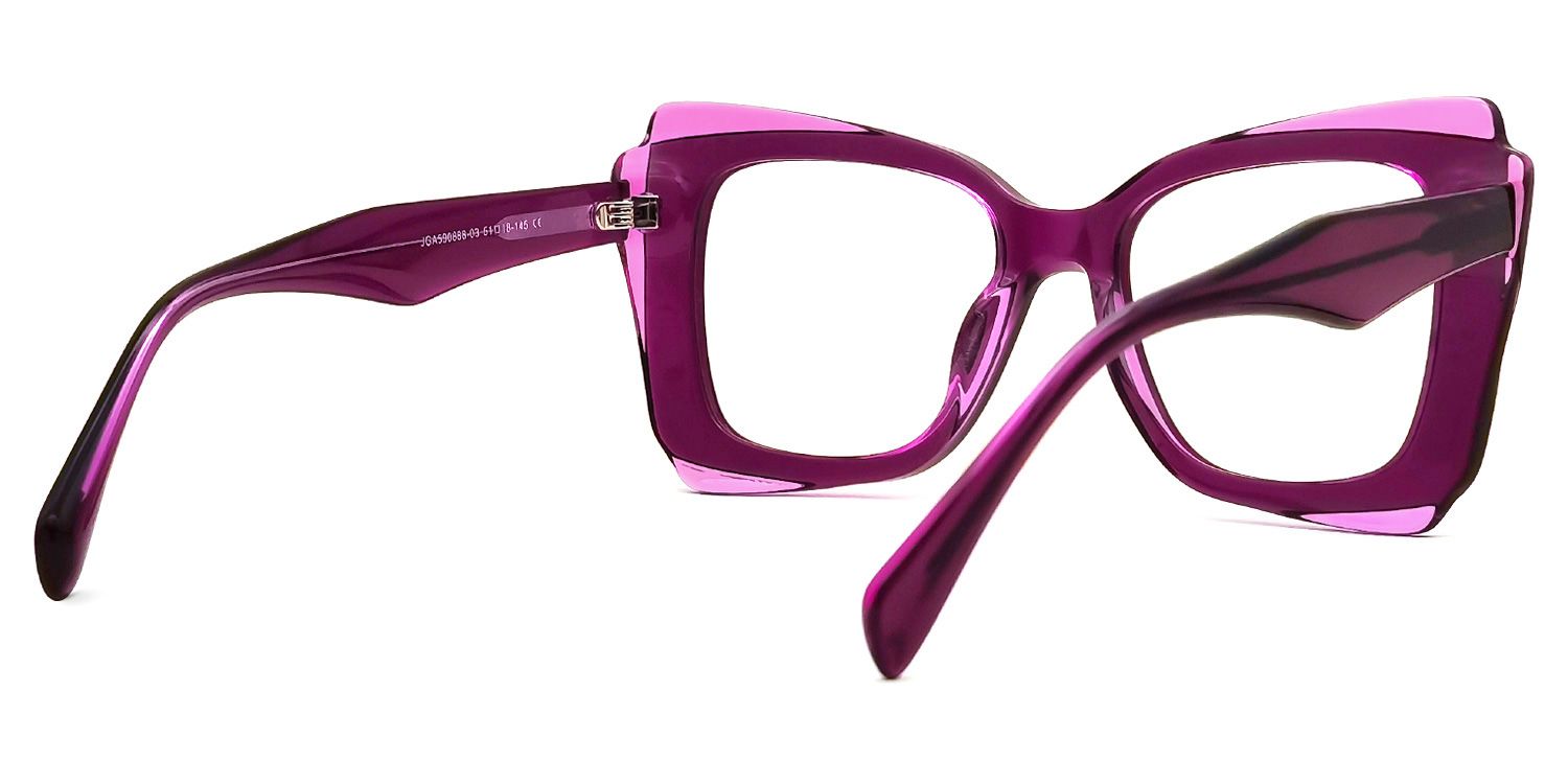 Cheyenne - Rectangle Purple Eyeglasses | Vooglam Side View