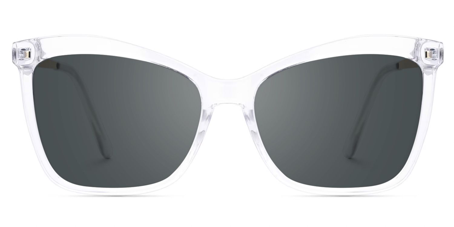 Libby Crystal Clear Distinctive Full-Frame Sunglasses by Vooglam - Angle View