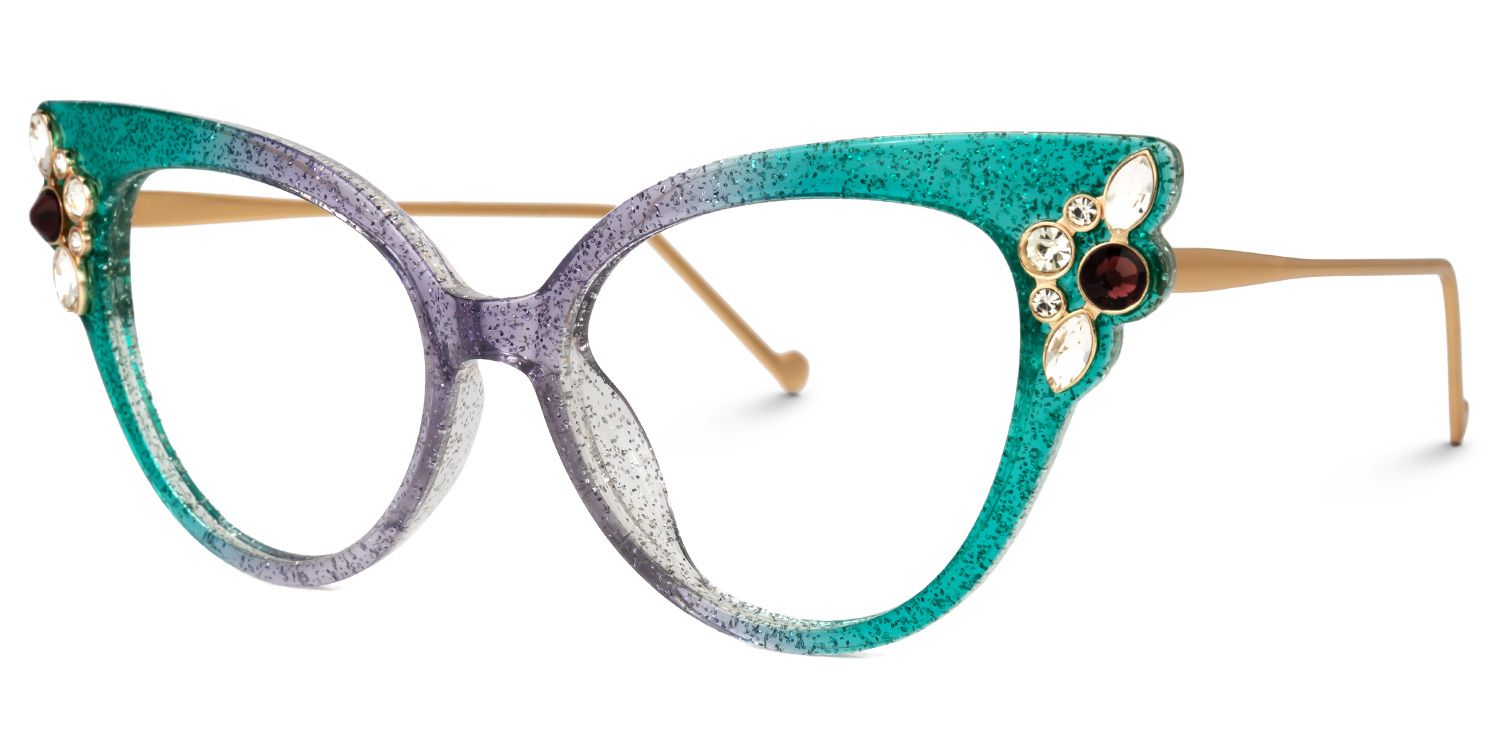 Sheffield - Cat Eye Blue/Grey Eyeglasses | Vooglam Front View
