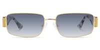 Alexandra - Rectangle Gold Sunglasses - 1