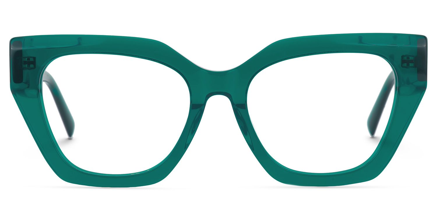 Elisheba - Cat Eye Green Eyeglasses | Vooglam Angle View