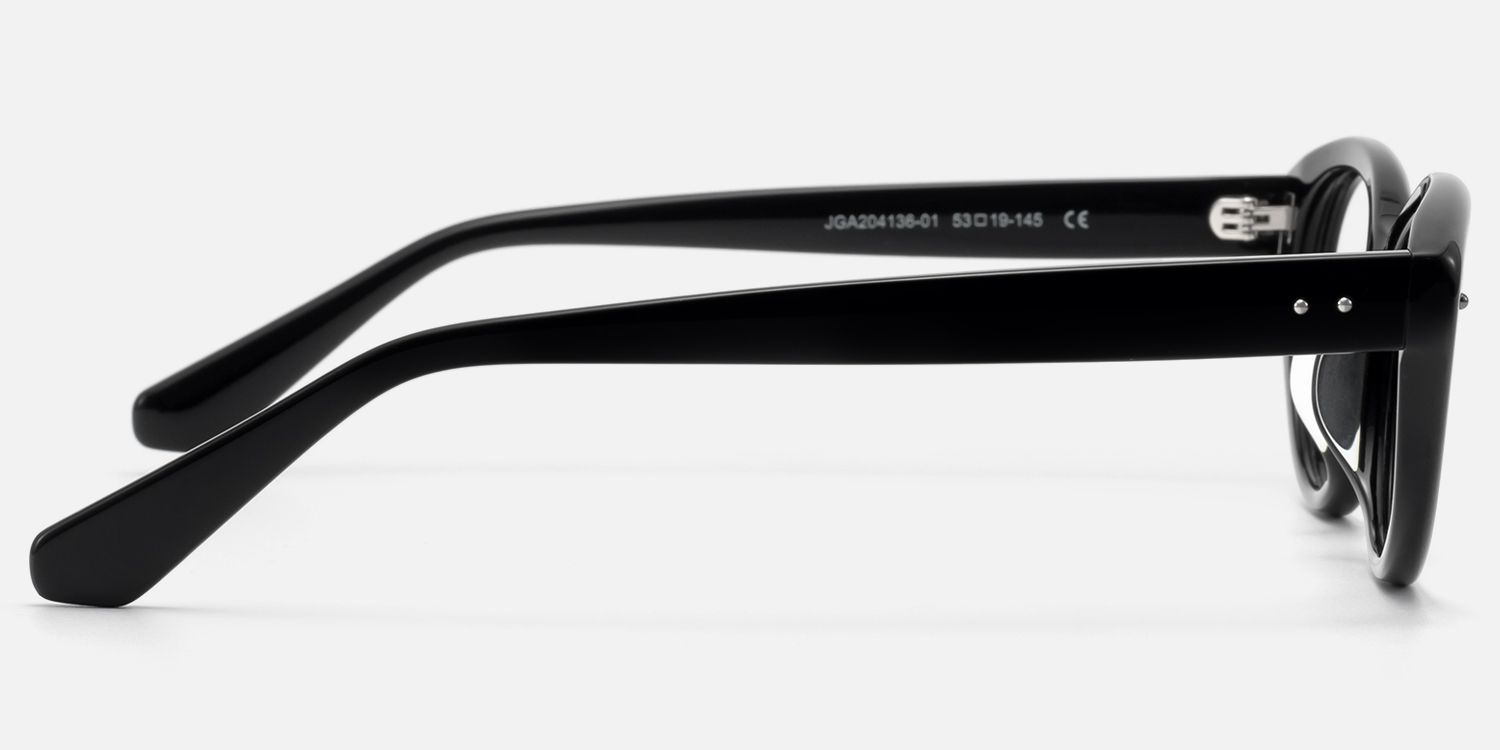 Vael - Classic Thick Black Cat Eye Frames | Vooglam Side View
