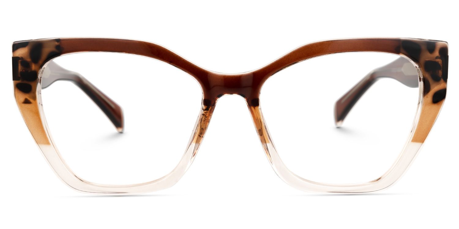 Desdra - Cat Eye Brown Eyeglasses | Vooglam Angle View