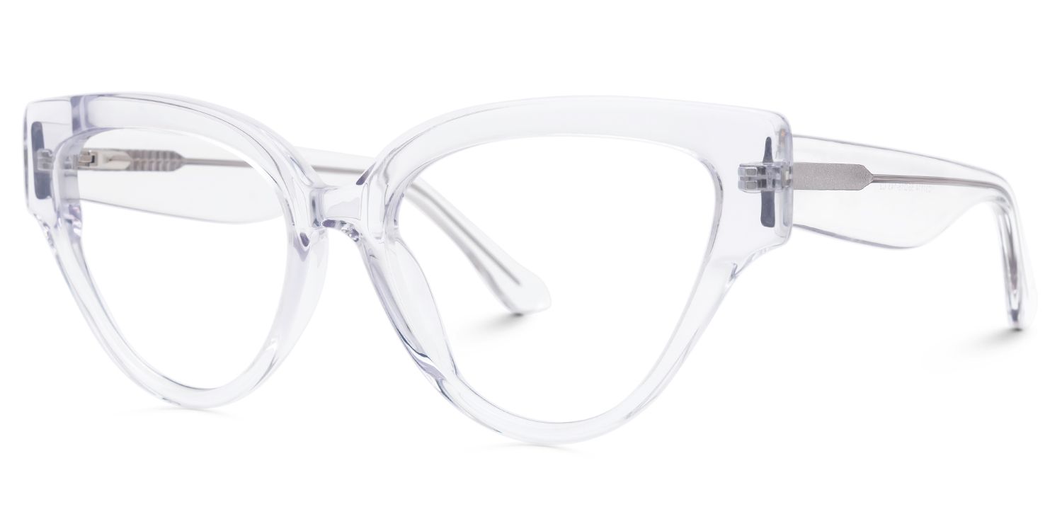 Emilie - Cat Eye Crystal Eyeglasses | Vooglam Front View