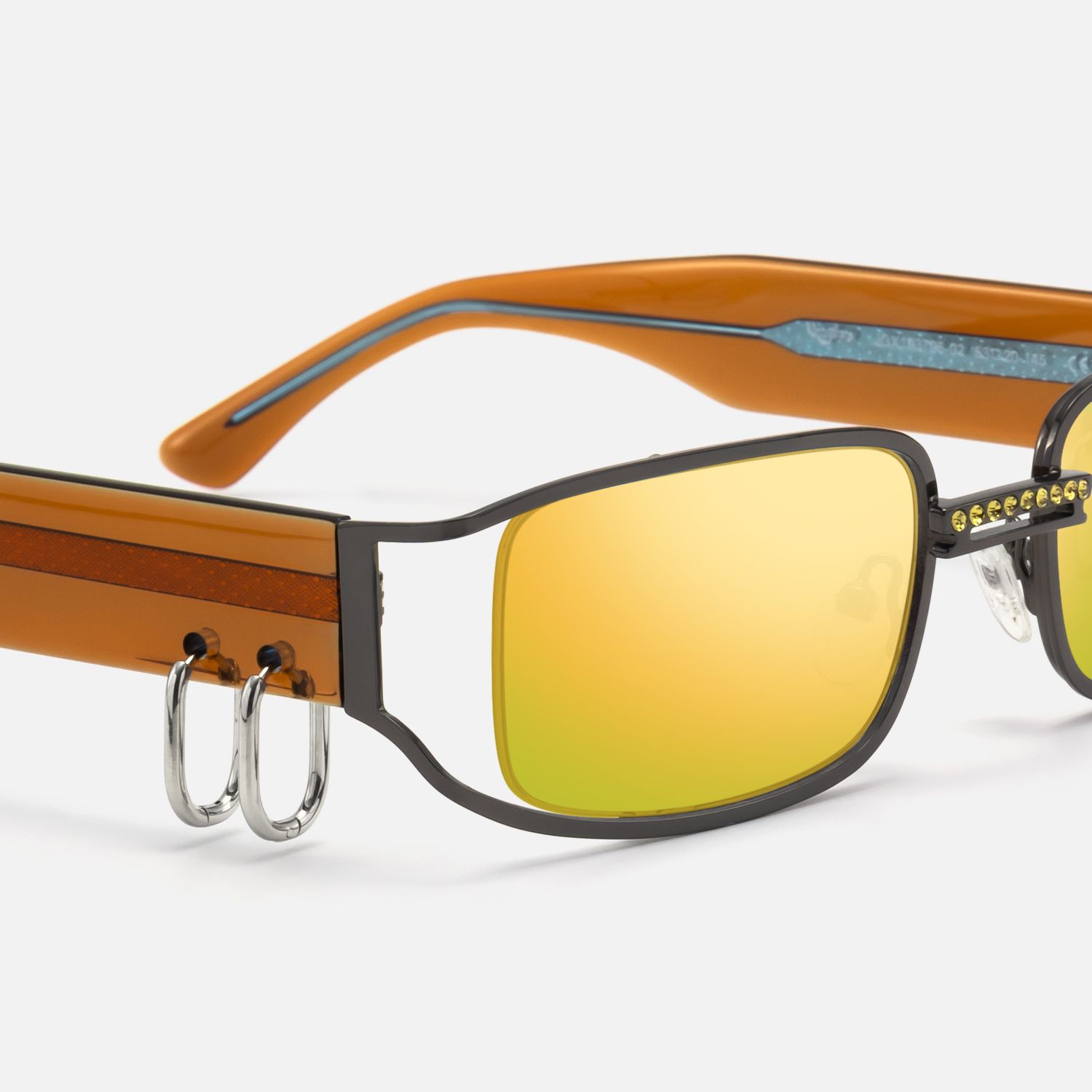 Riff - Rectangle Grey Sunglasses | Vooglam Design Details