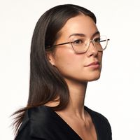Viva - Cat Eye Gold Eyeglasses | Vooglam On Model 2