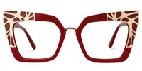 Dangela - Square Red Eyeglasses | Vooglam Angle View