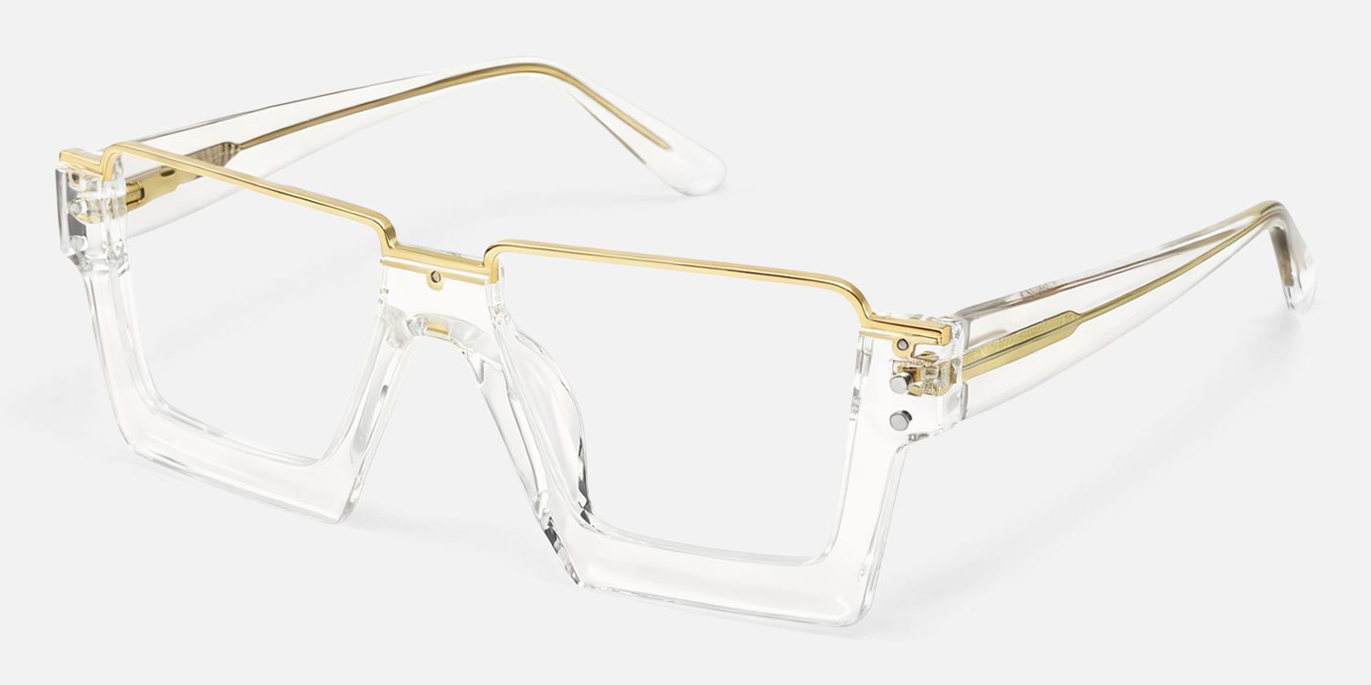 Dardhan - Avant-garde Rectangle Crystal Glasses | Vooglam Front View