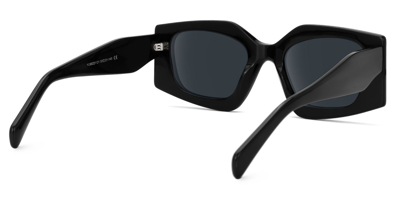 Madelief - Geometric Black Sunglasses | Vooglam Side View