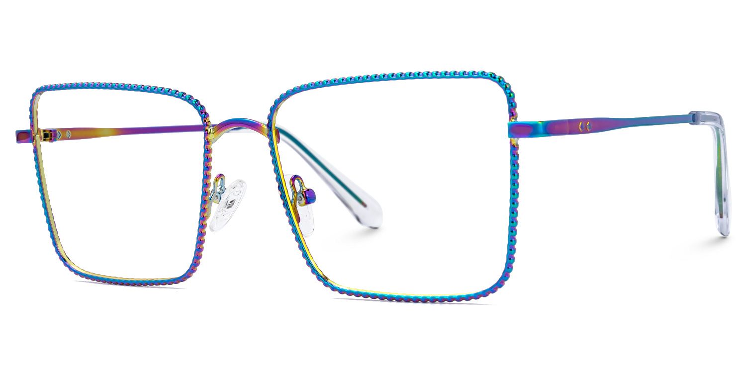 Gadiel - Square Multicolor Eyeglasses | Vooglam Front View