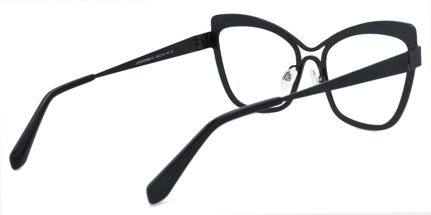 Eleuterio - Butterfly Black Eyeglasses | Vooglam Side View