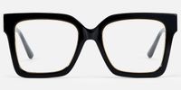 Ibrahim - Square Black Eyeglasses | Vooglam Angle View