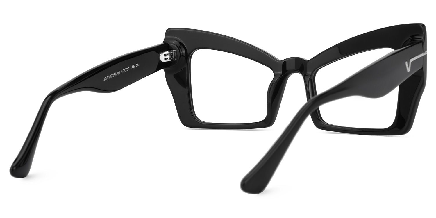 Faizah - Cat Eye Black Eyeglasses | Vooglam Side View