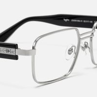Ubuntu - Rectangle Silver Eyeglasses | Vooglam Design Details