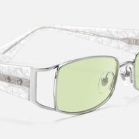 Wren - Social Event Rectangle Silver Sunglasses | Vooglam Design Details