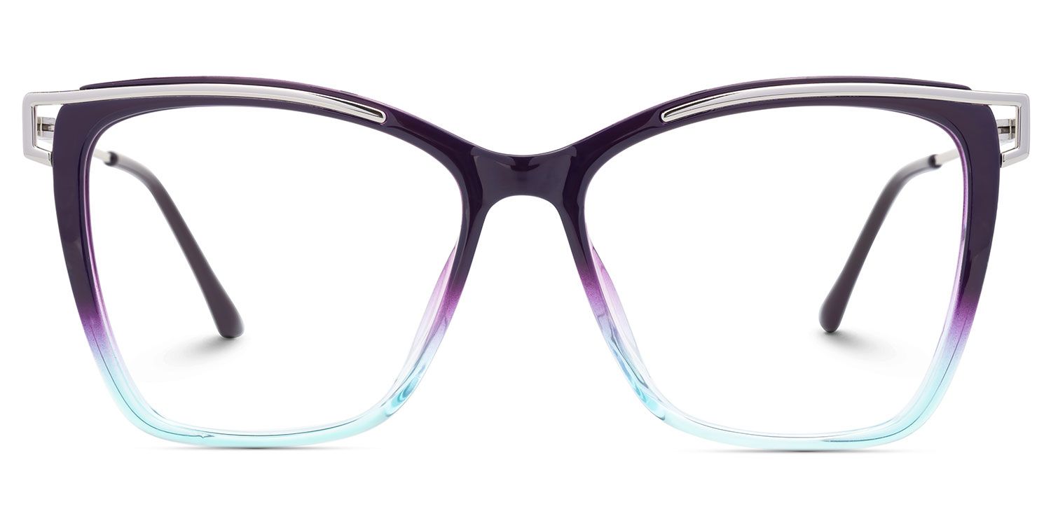 Eliel - Square Blue/Purple Eyeglasses | Vooglam Angle View